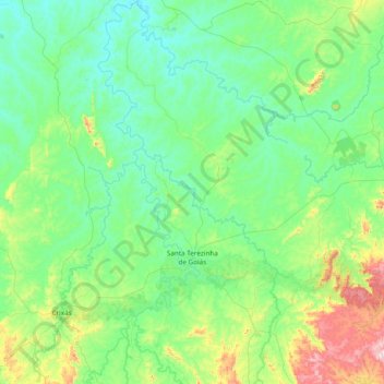 Santa Terezinha de Goiás topographic map, elevation, terrain