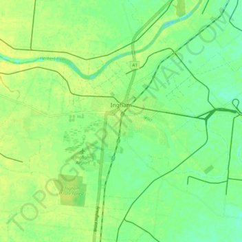 Ingham topographic map, elevation, terrain