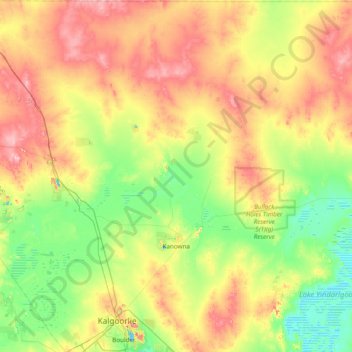Kanowna topographic map, elevation, terrain