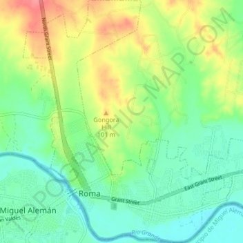 Roma topographic map, elevation, terrain