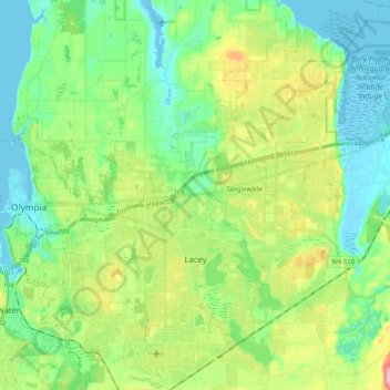 Lacey topographic map, elevation, terrain