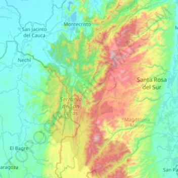 Montecristo topographic map, elevation, terrain