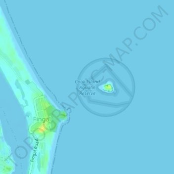 Cook Island Aquatic Reserve topographic map, elevation, terrain