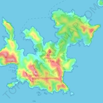 Cabrera topographic map, elevation, terrain