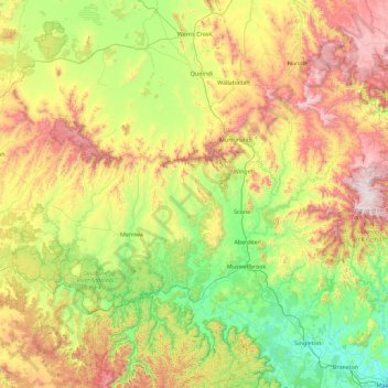 Upper Hunter Shire Council topographic map, elevation, terrain
