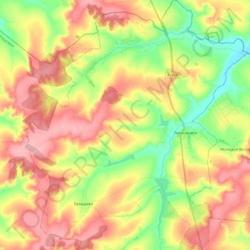 Первомайское сельское поселение topographic map, elevation, terrain