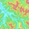 Bright topographic map, elevation, terrain
