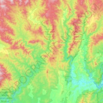 Buchan topographic map, elevation, terrain