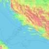 Dalmatien topographic map, elevation, terrain