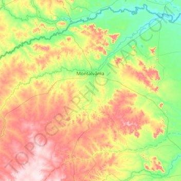 Montalvânia topographic map, elevation, terrain