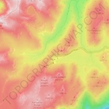 Charlotte Pass topographic map, elevation, terrain