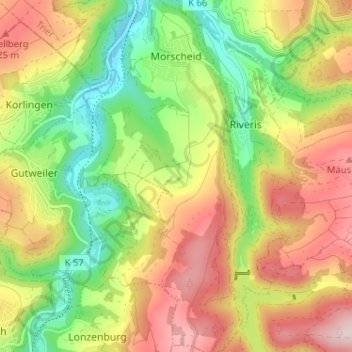 Morscheid topographic map, elevation, terrain
