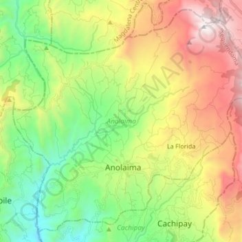 Anolaima topographic map, elevation, terrain