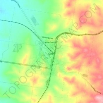 Junee topographic map, elevation, terrain