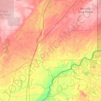 Pine County topographic map, elevation, terrain