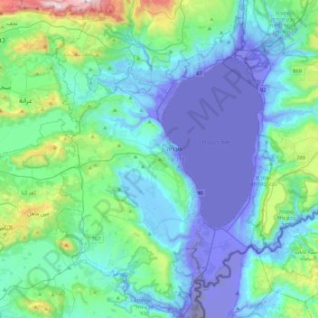 Emek HaYarden Regional Council topographic map, elevation, terrain