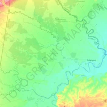 Cabuyaro topographic map, elevation, terrain