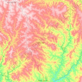 Orizona topographic map, elevation, terrain