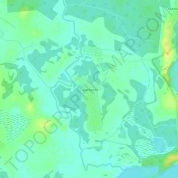 Туросполье topographic map, elevation, terrain