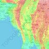 Ayeyarwady River topographic map, elevation, terrain