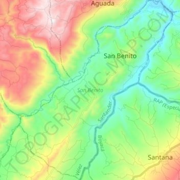 San Benito topographic map, elevation, terrain