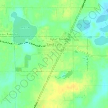 Sand Lake topographic map, elevation, terrain