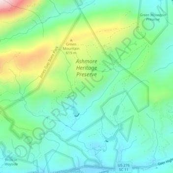 Ashmore Heritage Preserve topographic map, elevation, terrain