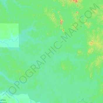 Casiquiare canal topographic map, elevation, terrain