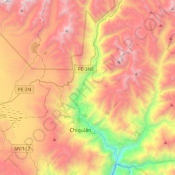 Huasta topographic map, elevation, terrain