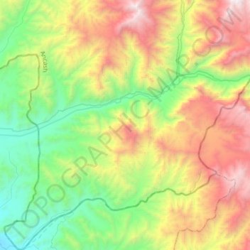 Cochas topographic map, elevation, terrain