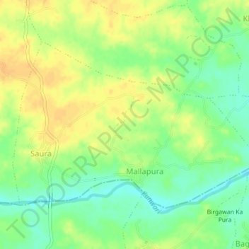 Saura topographic map, elevation, terrain