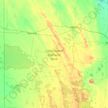 Little Desert National Park topographic map, elevation, terrain
