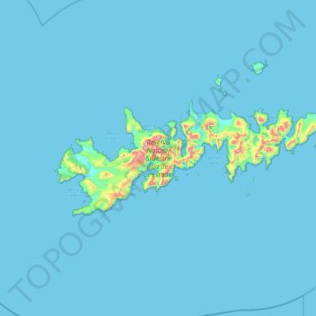 Isla de los Estados topographic map, elevation, terrain