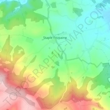 Staple Fitzpaine topographic map, elevation, terrain