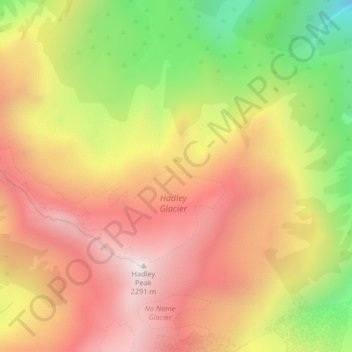 Hadley Glacier topographic map, elevation, terrain