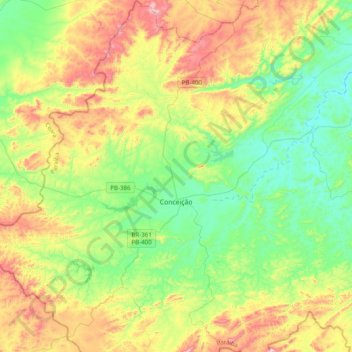 Conceição topographic map, elevation, terrain