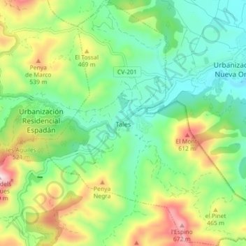 Tales topographic map, elevation, terrain