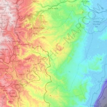 Kidron River topographic map, elevation, terrain