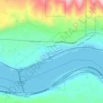 Wishram topographic map, elevation, terrain