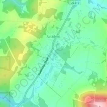 Accident topographic map, elevation, terrain