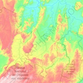 Teresina de Goiás topographic map, elevation, terrain