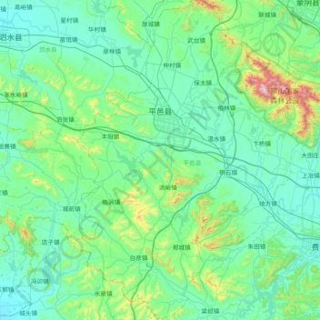 Pingyi County topographic map, elevation, terrain