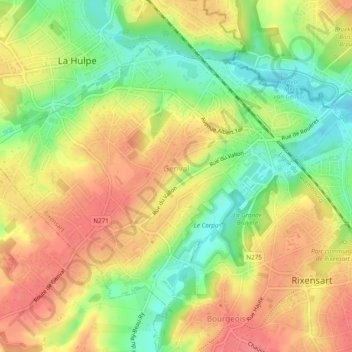 Genval topographic map, elevation, terrain