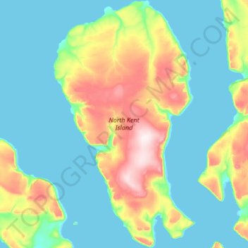 North Kent Island topographic map, elevation, terrain