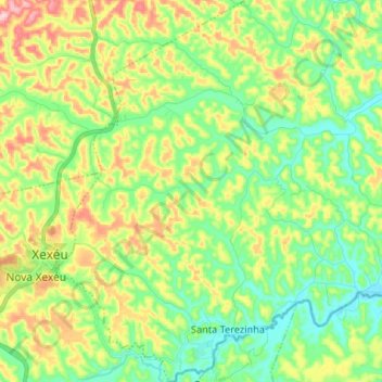 Santa Terezinha topographic map, elevation, terrain
