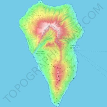 La Palma topographic map, elevation, terrain