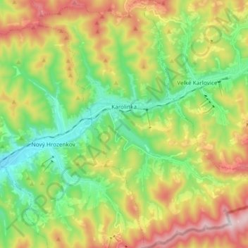 Karolinka topographic map, elevation, terrain