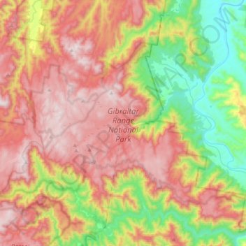 Gibraltar Range National Park topographic map, elevation, terrain