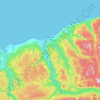 Sainte-Anne-des-Monts topographic map, elevation, terrain