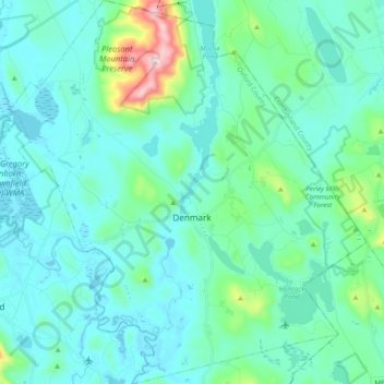 Denmark topographic map, elevation, terrain